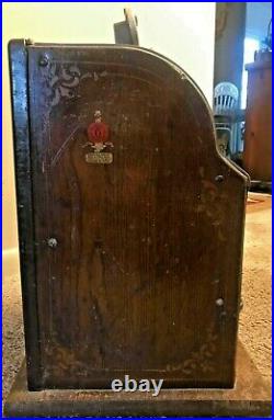 Vintage 1920-30s MILLS 5 Cent Goose Neck Slot Machine 1776 Liberty Bell SEE DES