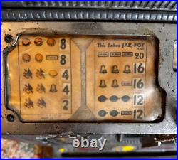 Vintage 1928 Mills 5¢ 1776 Liberty Bell Owl Goose-Neck Front Vendor Slot Machine