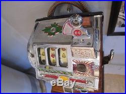 Vintage 1930s Fully Restored Mills Poinsettia Nickel Slot Machine Mint Condition