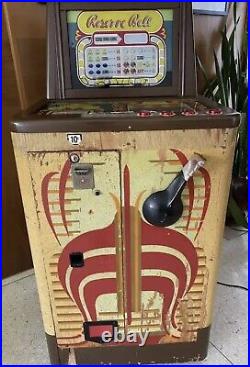 Vintage 1940's Bally Reserve Slot Machine Game Light Assembly & Button Assembly