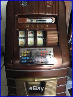 Vintage 1940's Era Mills Brown Hotel Fremont 5 Cent Slot Machine