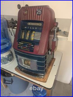 Vintage 1947 Mills High Top 25 Cent Slot Machine Clean Original Low Mileage Slot