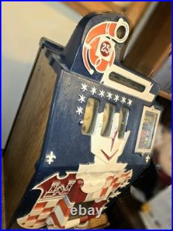 Vintage 25¢ Mills High. Top Slot Machine Castle Front WORKING CONDITION