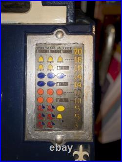 Vintage 25¢ Mills High. Top Slot Machine Castle Front WORKING CONDITION