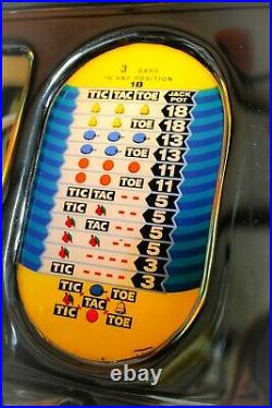 Vintage 25-cent Jennings Sun Chief Tic Tac Toe Light Up Slot Machine 1950s