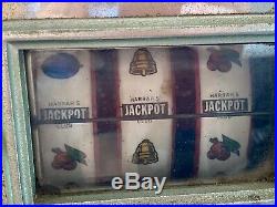 Vintage 5 Cent Slot Machine $15 Jackpot 1930's Or 1940's Antique