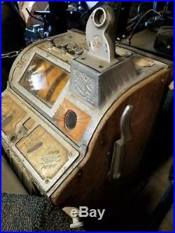 Vintage 5 Cent Slot Machine Used