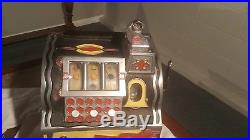 Vintage 5 cent Gooseneck Bell Lion Head Slot Machine 1930's