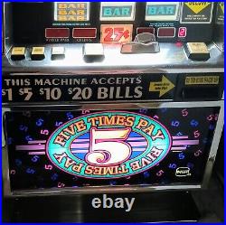 Vintage 5x Pay IGT 25¢ SLOT Works Great! CALIF Pickup or Arrange & Pay Shipping