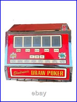 Vintage 70's Bar Top Electronic Draw Poker Game Machine. 25 Cent Coin Operated