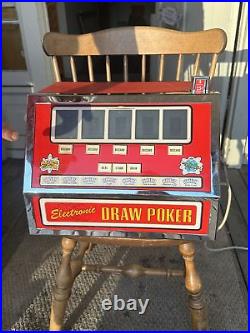 Vintage 70's Bar Top Electronic Draw Poker Game Machine. 25 Cent Coin Operated