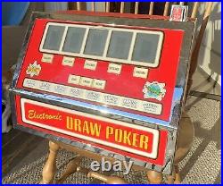 Vintage 70's Bar Top Electronic Draw Poker Game Machine. 25 Cent Coin Operated