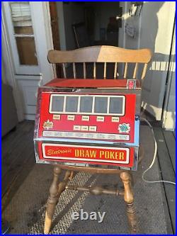 Vintage 70's Bar Top Electronic Draw Poker Game Machine. 25 Cent Coin Operated