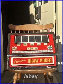 Vintage 70's Bar Top Electronic Draw Poker Game Machine. 25 Cent Coin Operated