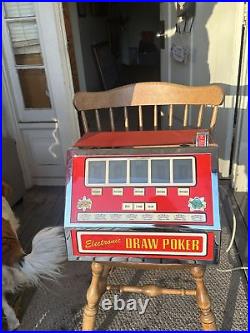 Vintage 70's Bar Top Electronic Draw Poker Game Machine. 25 Cent Coin Operated