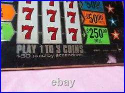 Vintage 777 $50 Pay Out Slot Machine Glass