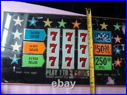 Vintage 777 $50 Pay Out Slot Machine Glass