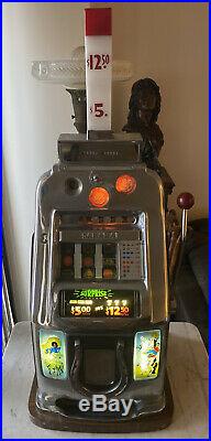 Vintage All Original Mills Bell-O-Matic Sahara Casino 5 Cent Slot Machine