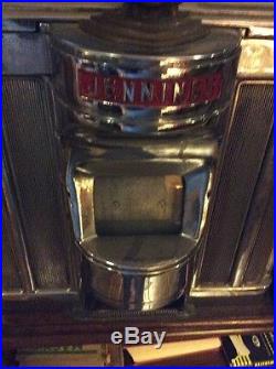 Vintage Antique 1940's 1950's Jennings Indian Head 25 Cent Slot Machine