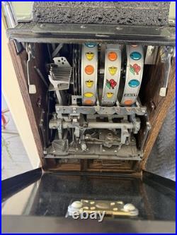 Vintage Antique 25 Cent War Eagle Coin Op Mechanical Casino Slot Machine Jackpot