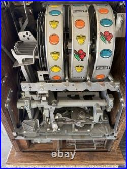 Vintage Antique 25 Cent War Eagle Coin Op Mechanical Casino Slot Machine Jackpot