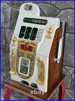 Vintage Antique Mills Golf Theme 25 cent Mechanical Slot Machine Jackpot VIDEO