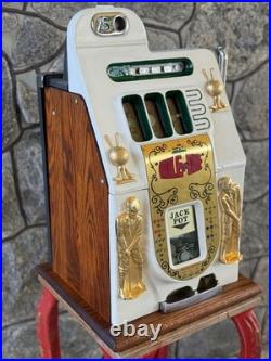 Vintage Antique Mills Golf Theme 25 cent Mechanical Slot Machine Jackpot VIDEO
