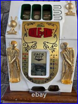 Vintage Antique Mills Golf Theme 25 cent Mechanical Slot Machine Jackpot VIDEO