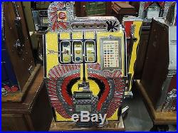 Vintage Antique Mills War Eagle Slot Machine with Mint Vendor Very Nice Working