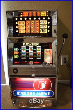 Vintage Bally 1968 MDL 831H Las Vegas Nickel Slot Machine Restored Fully Working