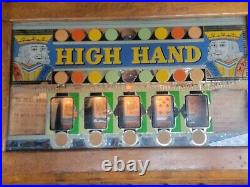 Vintage Bally 5 Cent Coin Op High Hand Poker Console Slot Machine