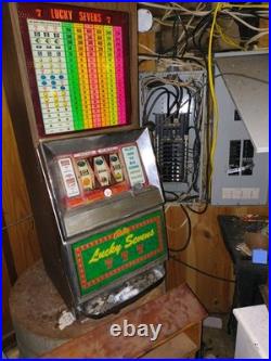 Vintage Bally 777 Nickel Slot Machine Coin Operated