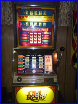 Vintage Bally Old Reno Casino 25-Cent Slot Machine $1000