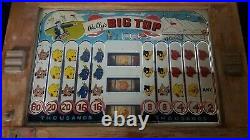 Vintage Bally's Big Top 5 Cent Slot Machine Trade Stimulator 3 Reel