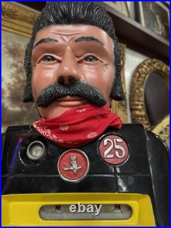 Vintage Bandit Character Mills 25 Cent Slot Machine