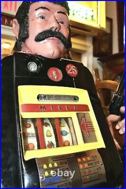 Vintage Bandit Character Mills Slot Machine 25 cent