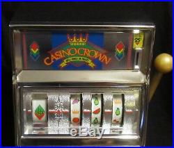 Vintage Casino Crown 25 Cent Slot Machine Gambling Antique With Original Box