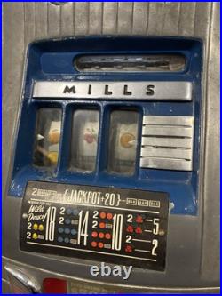 Vintage Circa 1950 Mills Bell-O-Matic High Top 5 Cent Slot Machine Original