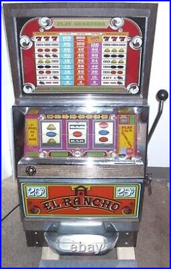 Vintage El Rancho Las Vegas 25 Cent Slot Machine 9/12/1978 Non-working New Parts