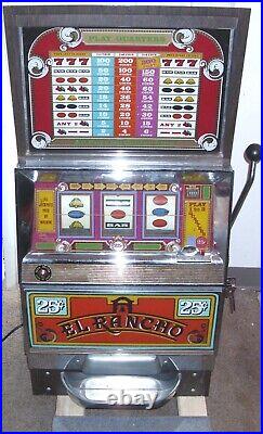 Vintage El Rancho Las Vegas 25 Cent Slot Machine 9/12/1978 Non-working New Parts