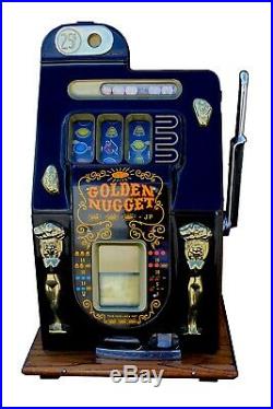 Vintage Golden Nugget Mills Slot Machine, Restored