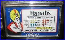 Vintage HARRAH'S HOTEL CASINO 50 Cent 3 Reel Mechanical SLOT MACHINE -WORKS