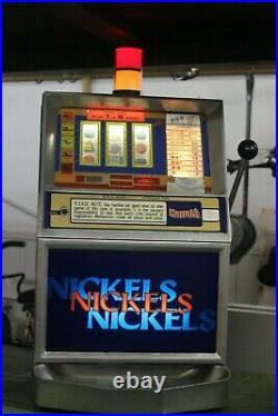 Vintage Harrah's Nickle Slot Machine Jennings Co. Model J400 The Olympic