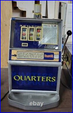 Vintage Harrah's Quarter Slot Machine, Jennings Co. J400, For Parts or Repair