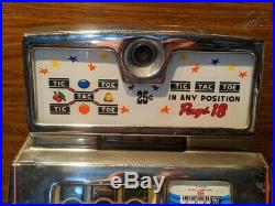 Vintage Jennings 25 Cent Tic Tac Toe Standard Chief Slot Machine Original Estate
