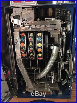 Vintage Jennings 5¢ Tic Tac Toe Slot Machine Oak'ice Box' Base Working Cond