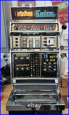 Vintage Jubilee Electron Tic Tac Toe Slot Machine One Arm Bandit 25 cent Quarter