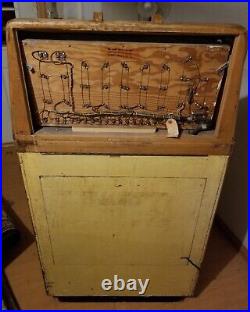 Vintage Keeney's Bonus Super Bell Wooden Nickel Slot Machine