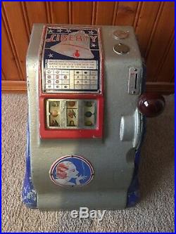 Vintage Liberty 5 cent Slot Machine With Tokens And Keys