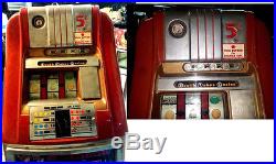 Vintage MILLS 1950's/1960's Antique High Top 5 Cent Slot Machine, Key Included